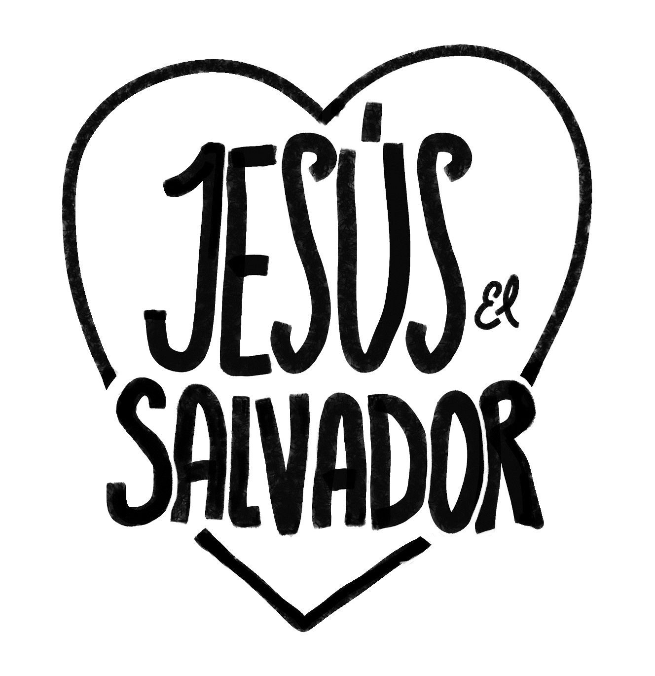 Dibujo de un corazón con el texto Jesús, el Salvador